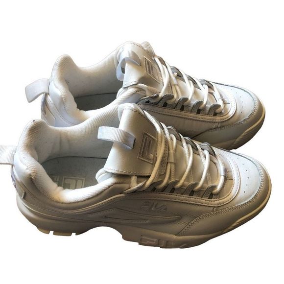 Fila Women’s Disruptor 2 Premium Triple White Sneakers Size 8.5 - Picture 5 of 6